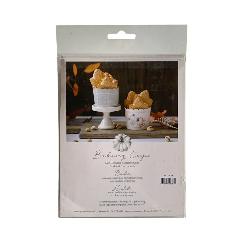50 Count Fall “Give Thanks” Harvest Thanksgiving Cupcake Liners New in Box